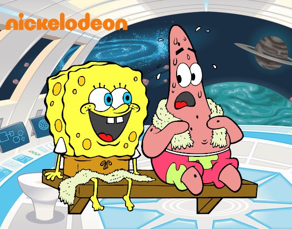 Bob Esponja y Patricio en bañador