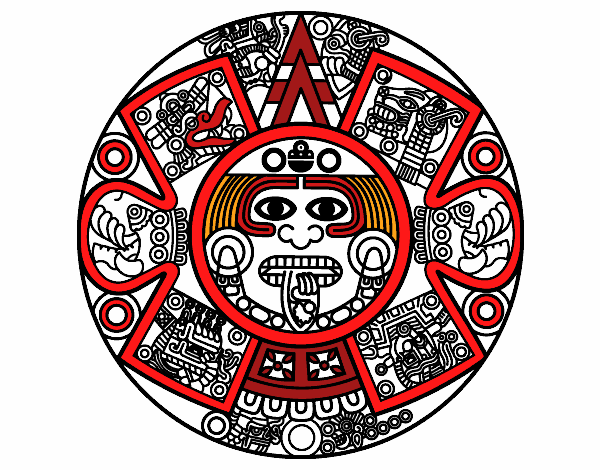 Dibujo Calendario azteca pintado por 145434
