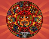 Dibujo Calendario azteca pintado por 145434