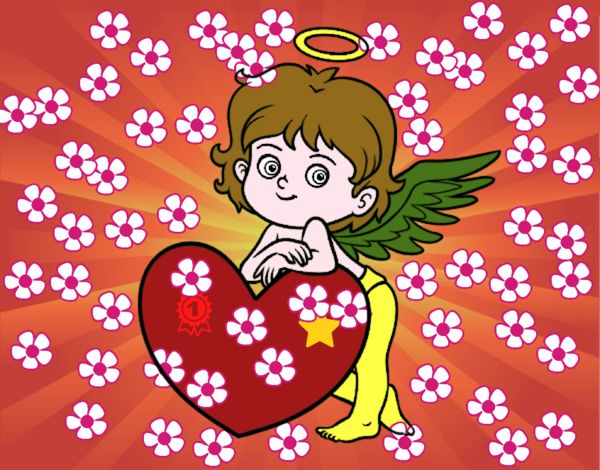 Cupido y un corazón