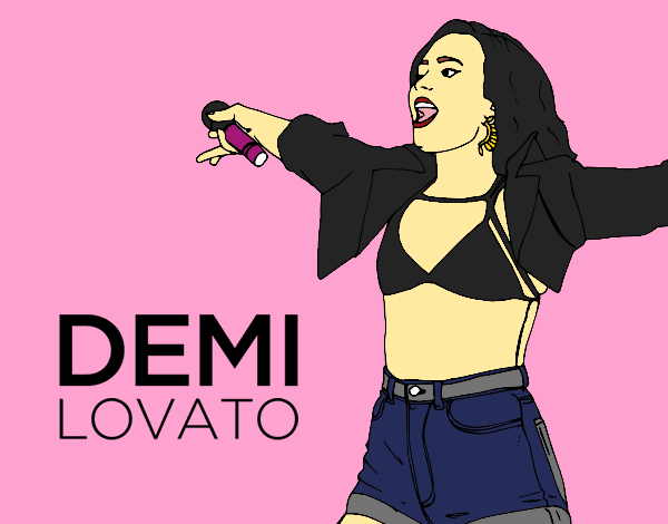 Dibujo Demi Lovato en concierto pintado por fefiii
