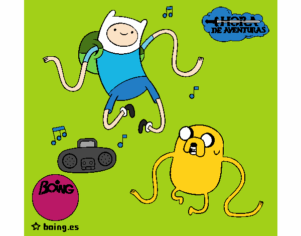 Finn y Jake escuchando música