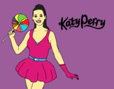 Dibujo Katy Perry con piruleta pintado por fefiii
