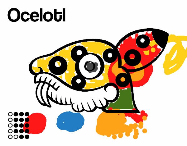 Dibujo Los días aztecas: el jaguar Ocelotl pintado por laura2105