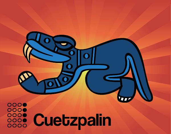 Dibujo Los días aztecas: el lagarto Cuetzpalin pintado por 145434