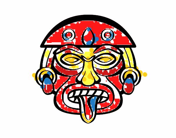 Dibujo Máscara azteca pintado por laura2105