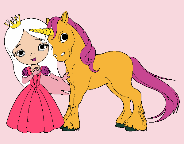 Princesa y unicornio