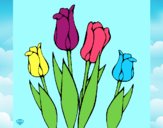 Dibujo Tulipanes pintado por Estefanyjf
