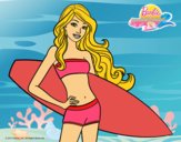 Barbie con tabla de surf