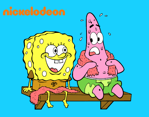 Bob Esponja y Patricio en bañador