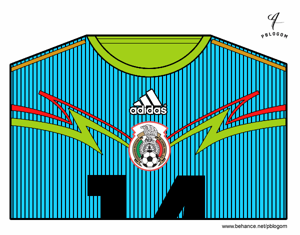 Camiseta del mundial de fútbol 2014 de México