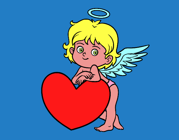 Cupido y un corazón