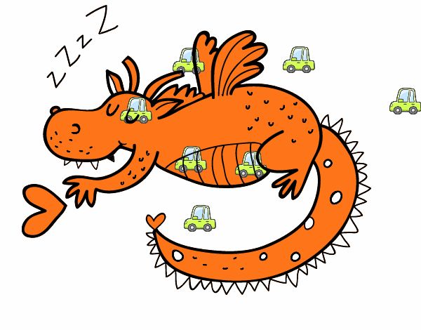 Dragón infantil durmiendo