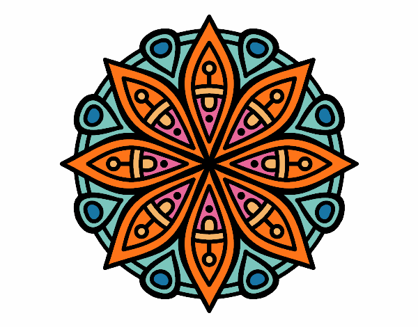 Dibujo Mandala para la concentración pintado por Carenina