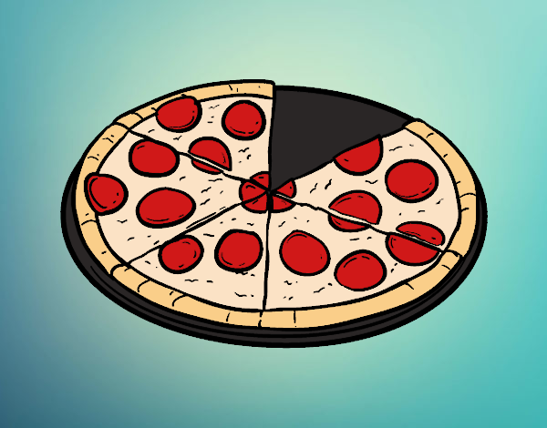 Dibujo Pizza italiana pintado por luna2345