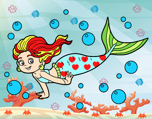 Dibujo Sirena del mar pintado por kathynerio