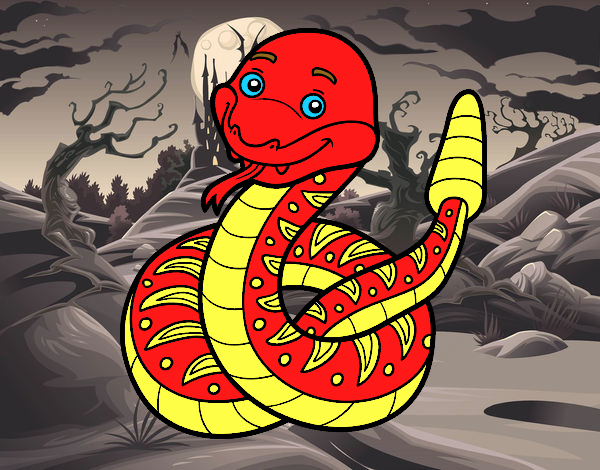 Dibujo Una serpiente de cascabel pintado por DibujitosT