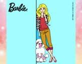 Barbie con cazadora de cuadros