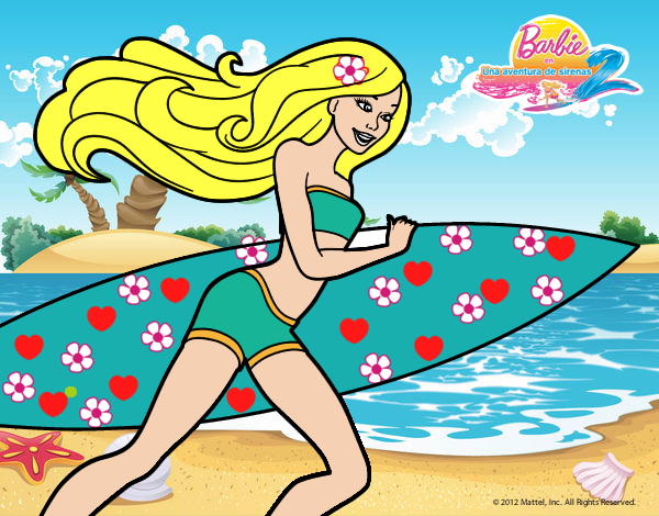 Barbie corre al agua