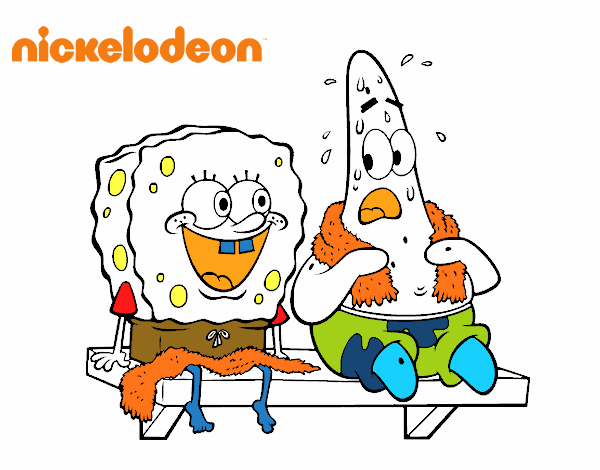 Bob Esponja y Patricio en bañador