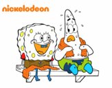 Bob Esponja y Patricio en bañador