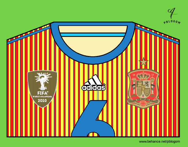 Camiseta del mundial de fútbol 2014 de España