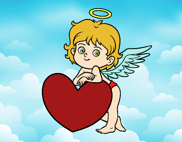 Cupido y un corazón