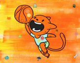 Gato jugando a baloncesto