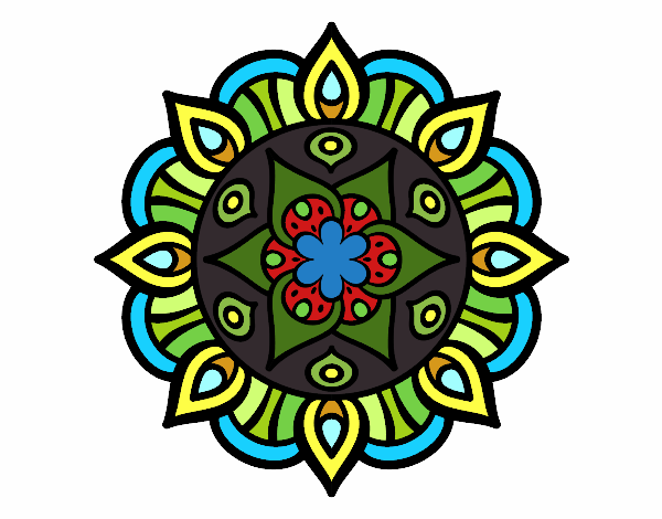Dibujo Mandala vida vegetal pintado por andurinha