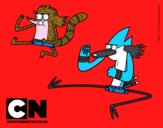 Mordecai y Rigby karatekas