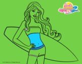 Barbie con tabla de surf