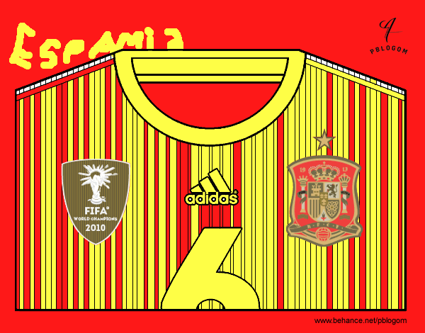 Camiseta del mundial de fútbol 2014 de España