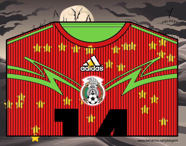 Camiseta del mundial de fútbol 2014 de México