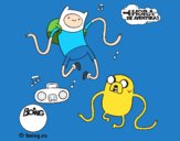 Finn y Jake escuchando música