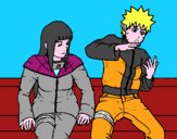 Dibujo Hinata y Naruto pintado por Neyskel