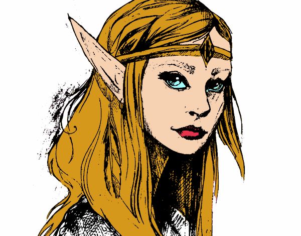 Dibujo Princesa elfo pintado por Chuspitina