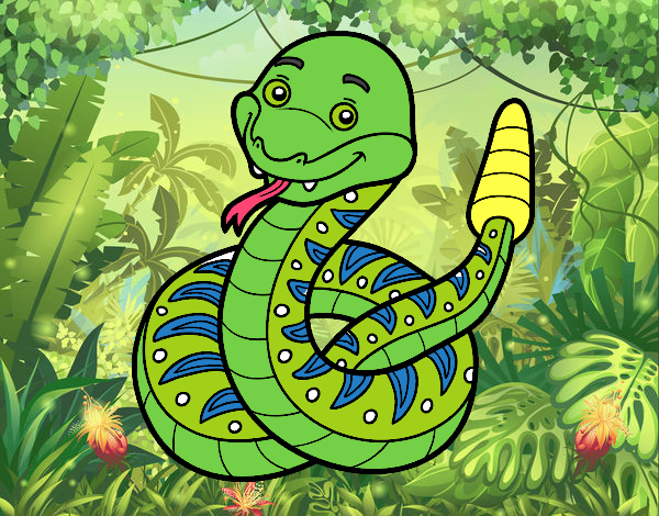 Dibujo Una serpiente de cascabel pintado por amberly