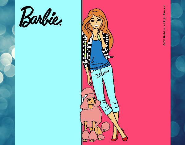 Barbie con cazadora de cuadros