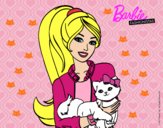 Dibujo Barbie con su linda gatita pintado por -evelyn-