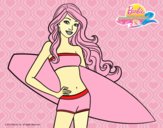 Barbie con tabla de surf