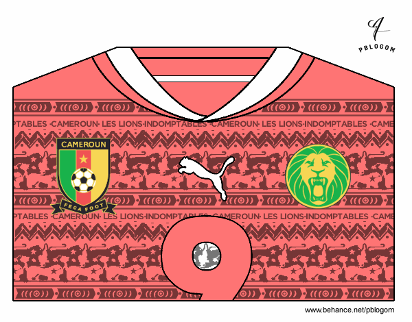 Camiseta del mundial de fútbol 2014 de Camerún