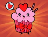 Cupcake kawaii con lazo