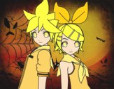 Dibujo Len y Rin Kagamine Vocaloid pintado por AriElement
