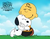 Snoopy y Carlitos abrazados