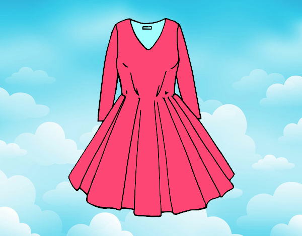 Vestido con falda de vuelo