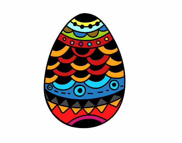 Dibujo Huevo de Pascua estilo japonés pintado por camilito12