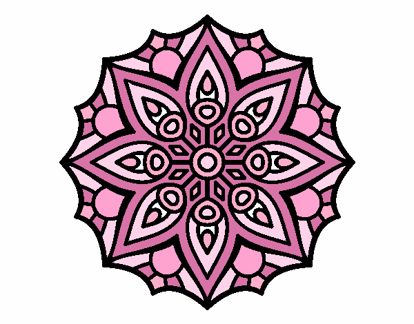 Dibujo Mandala simetría sencilla pintado por karittomay