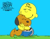 Snoopy y Carlitos abrazados