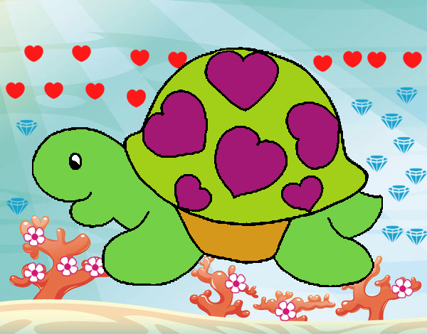 Tortuga con corazones