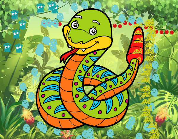 Una serpiente de cascabel